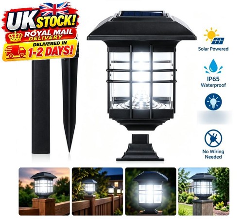 Outdoor solar post - solar, lamp