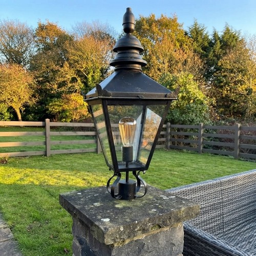 Black victorian garden post - black,