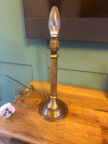 Brass electric table lamp - brass,