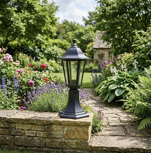 Black outdoor post light - post,