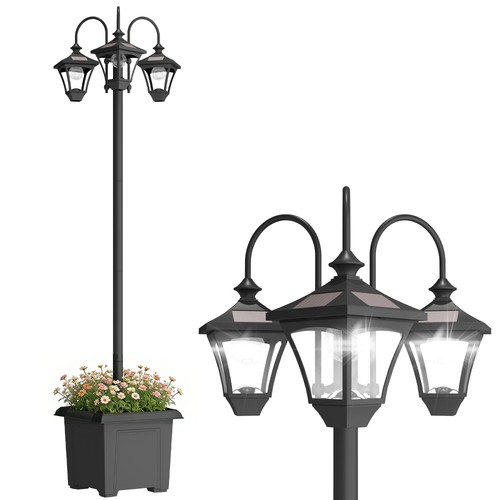 Outsunny solar lamp post - lamp,